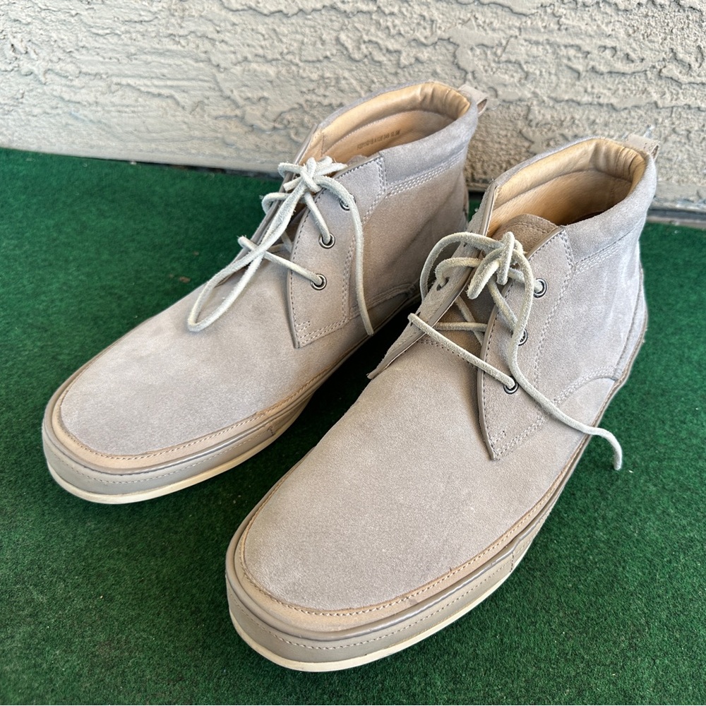 John Varvatos Light Gray Suede Chukka Boots